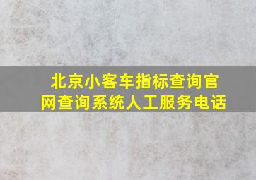 北京小客车指标查询官网查询系统人工服务电话