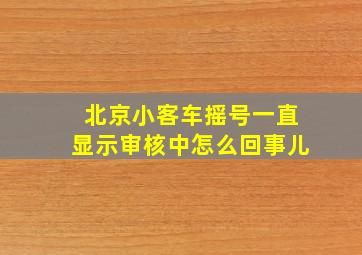 北京小客车摇号一直显示审核中怎么回事儿