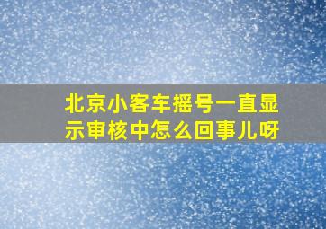 北京小客车摇号一直显示审核中怎么回事儿呀