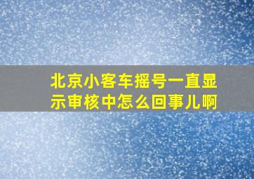 北京小客车摇号一直显示审核中怎么回事儿啊