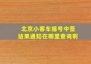 北京小客车摇号中签结果通知在哪里查询啊