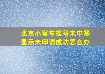 北京小客车摇号未中签显示未申请成功怎么办