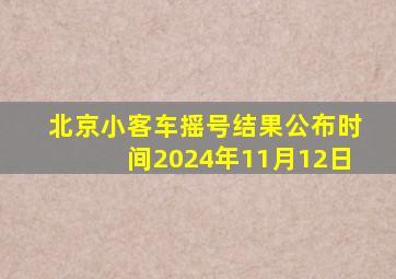 北京小客车摇号结果公布时间2024年11月12日