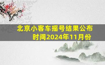 北京小客车摇号结果公布时间2024年11月份