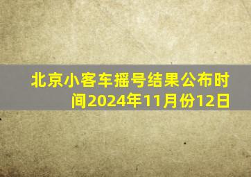 北京小客车摇号结果公布时间2024年11月份12日