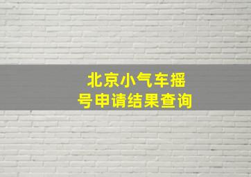 北京小气车摇号申请结果查询