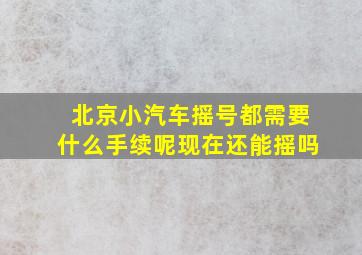 北京小汽车摇号都需要什么手续呢现在还能摇吗