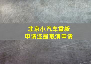 北京小汽车重新申请还是取消申请