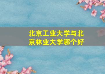 北京工业大学与北京林业大学哪个好