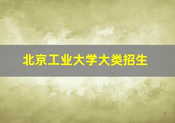 北京工业大学大类招生