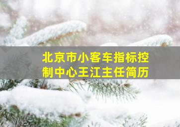 北京市小客车指标控制中心王江主任简历