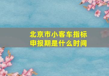 北京市小客车指标申报期是什么时间