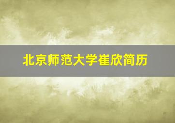 北京师范大学崔欣简历