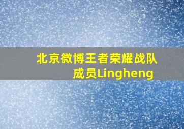 北京微博王者荣耀战队成员Lingheng