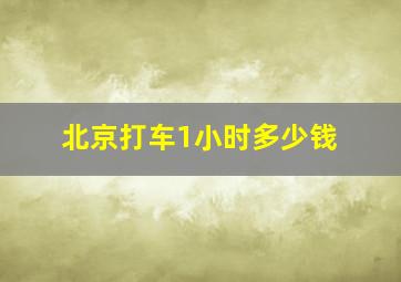 北京打车1小时多少钱