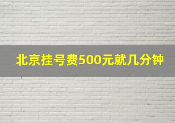 北京挂号费500元就几分钟