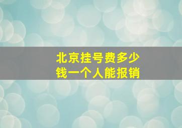 北京挂号费多少钱一个人能报销