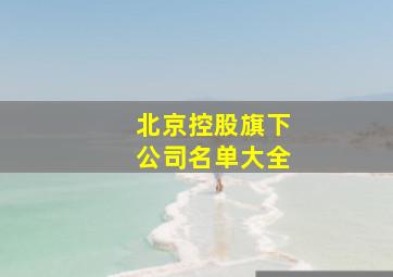 北京控股旗下公司名单大全