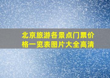 北京旅游各景点门票价格一览表图片大全高清