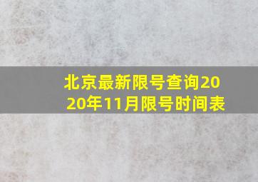 北京最新限号查询2020年11月限号时间表