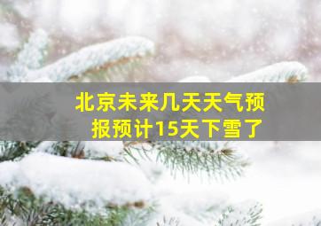 北京未来几天天气预报预计15天下雪了