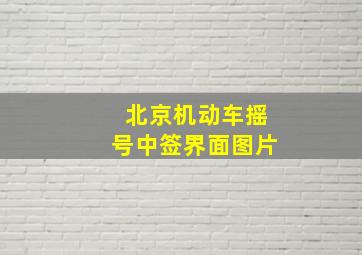 北京机动车摇号中签界面图片