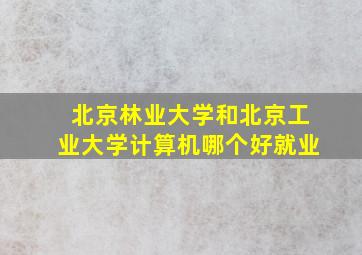 北京林业大学和北京工业大学计算机哪个好就业