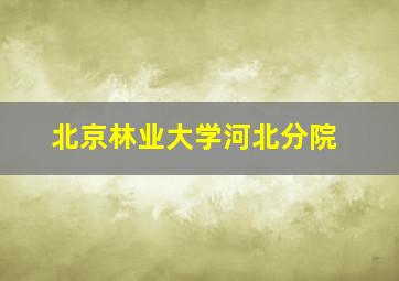 北京林业大学河北分院