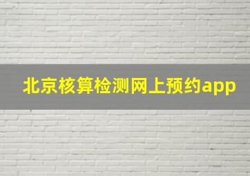 北京核算检测网上预约app