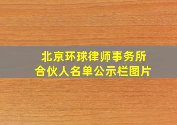 北京环球律师事务所合伙人名单公示栏图片