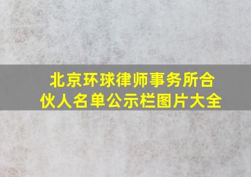 北京环球律师事务所合伙人名单公示栏图片大全