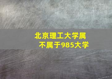 北京理工大学属不属于985大学