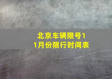 北京车辆限号11月份限行时间表