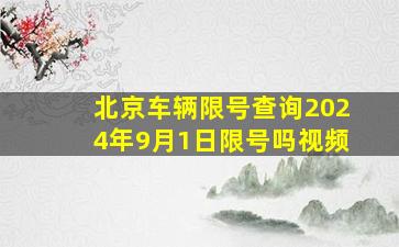 北京车辆限号查询2024年9月1日限号吗视频