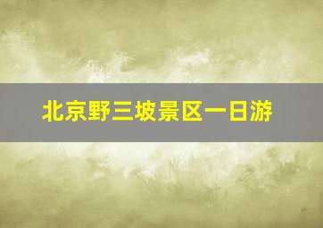 北京野三坡景区一日游