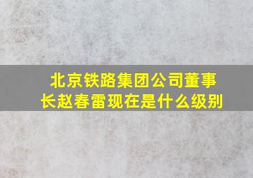 北京铁路集团公司董事长赵春雷现在是什么级别