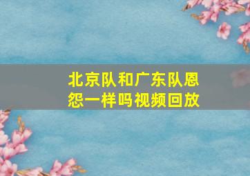 北京队和广东队恩怨一样吗视频回放