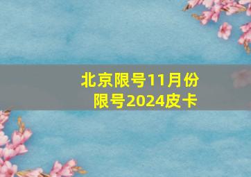 北京限号11月份限号2024皮卡