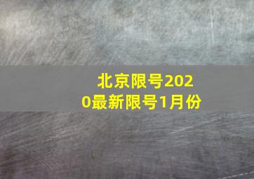 北京限号2020最新限号1月份