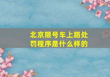 北京限号车上路处罚程序是什么样的