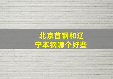 北京首钢和辽宁本钢哪个好些