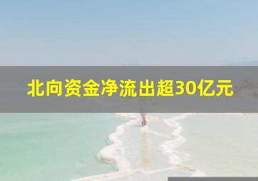 北向资金净流出超30亿元