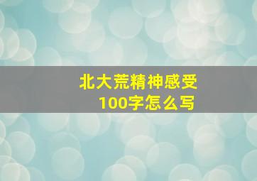 北大荒精神感受100字怎么写