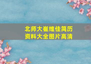 北师大崔维佳简历资料大全图片高清