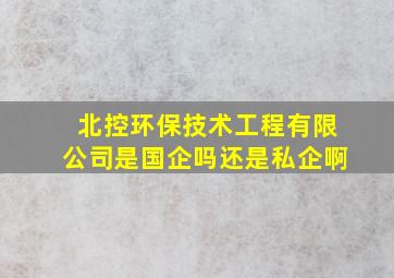 北控环保技术工程有限公司是国企吗还是私企啊