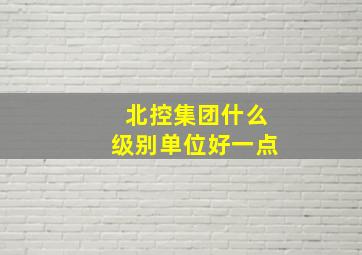 北控集团什么级别单位好一点