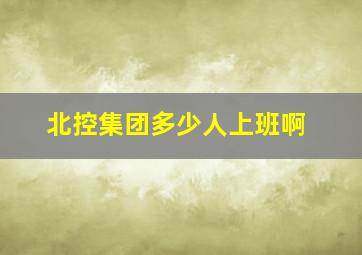 北控集团多少人上班啊