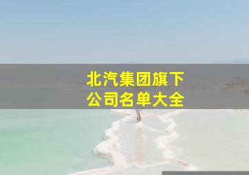 北汽集团旗下公司名单大全