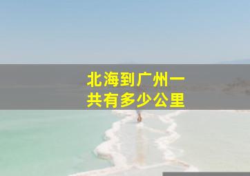 北海到广州一共有多少公里