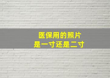 医保用的照片是一寸还是二寸